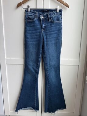 Flying Monkey High Rise Flare Jeans Size 23 Medium Wash